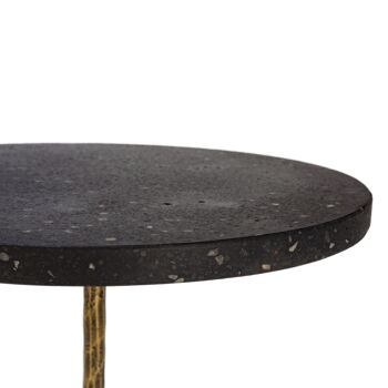 TABLE D'APPOINT 44X44X67 FER OR ANTIQUE/TERRAZZO EPOXY NOIR TH6660200 4
