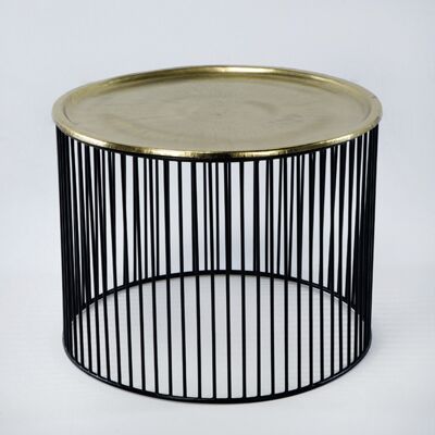 SIDE TABLE 56X56X42 BLACK/GOLD IRON TH6761500