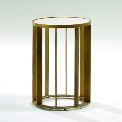 MESA AUXILIAR 42X42X61 METAL DORADO/MARMOL BLANCO TH6947300