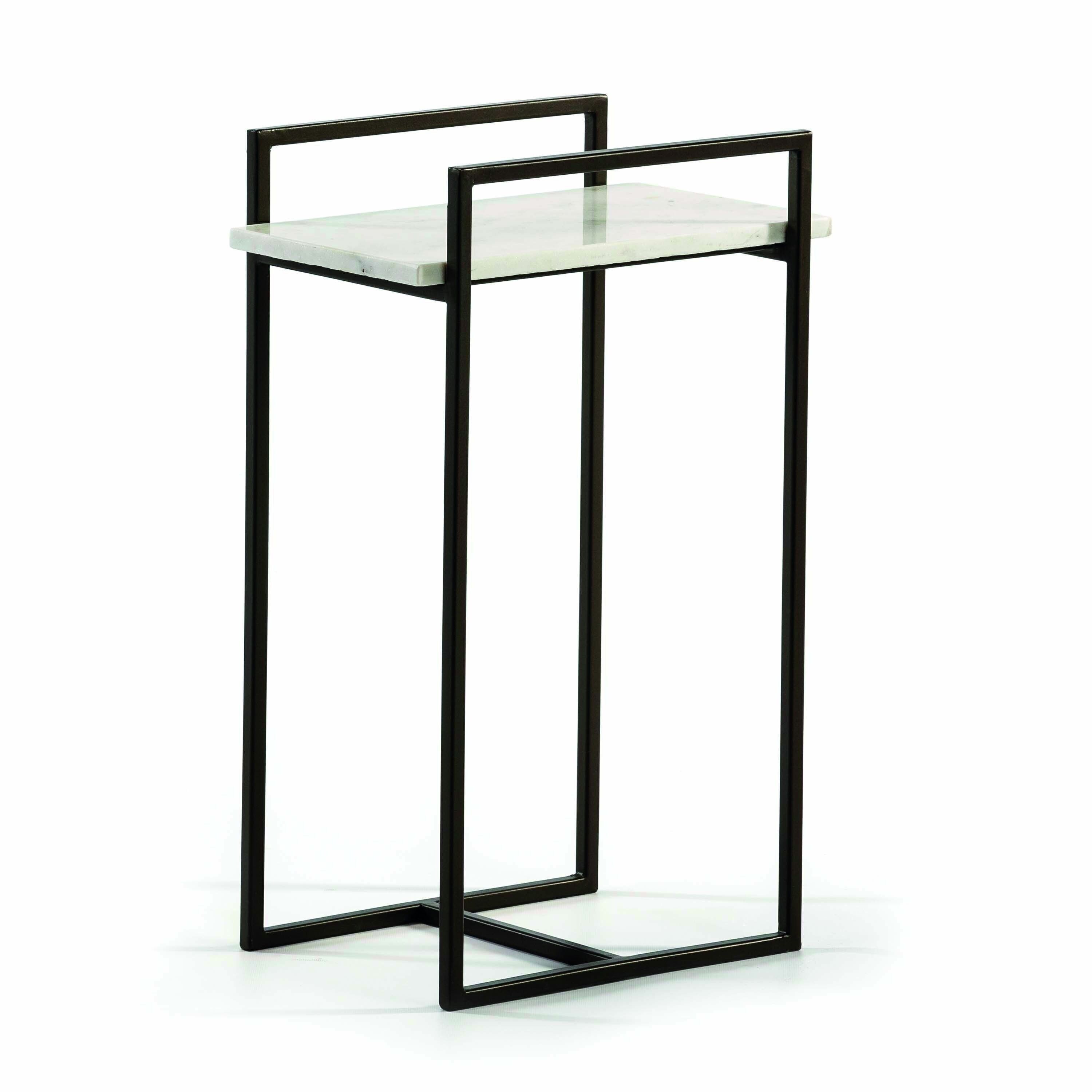 TAVOLO AUSILIARIO 36X23X56 MARMO BIANCO/METALLO BRONZO SCURO TH6954300