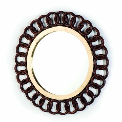 MIROIR 91X3X91 VERRE/POUDRE DOREE/BOIS MARRON TH6954400
