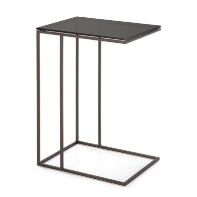AUXILIARY TABLE 45X35X67 SMOKED GLASS/BROWN METAL TH6956400