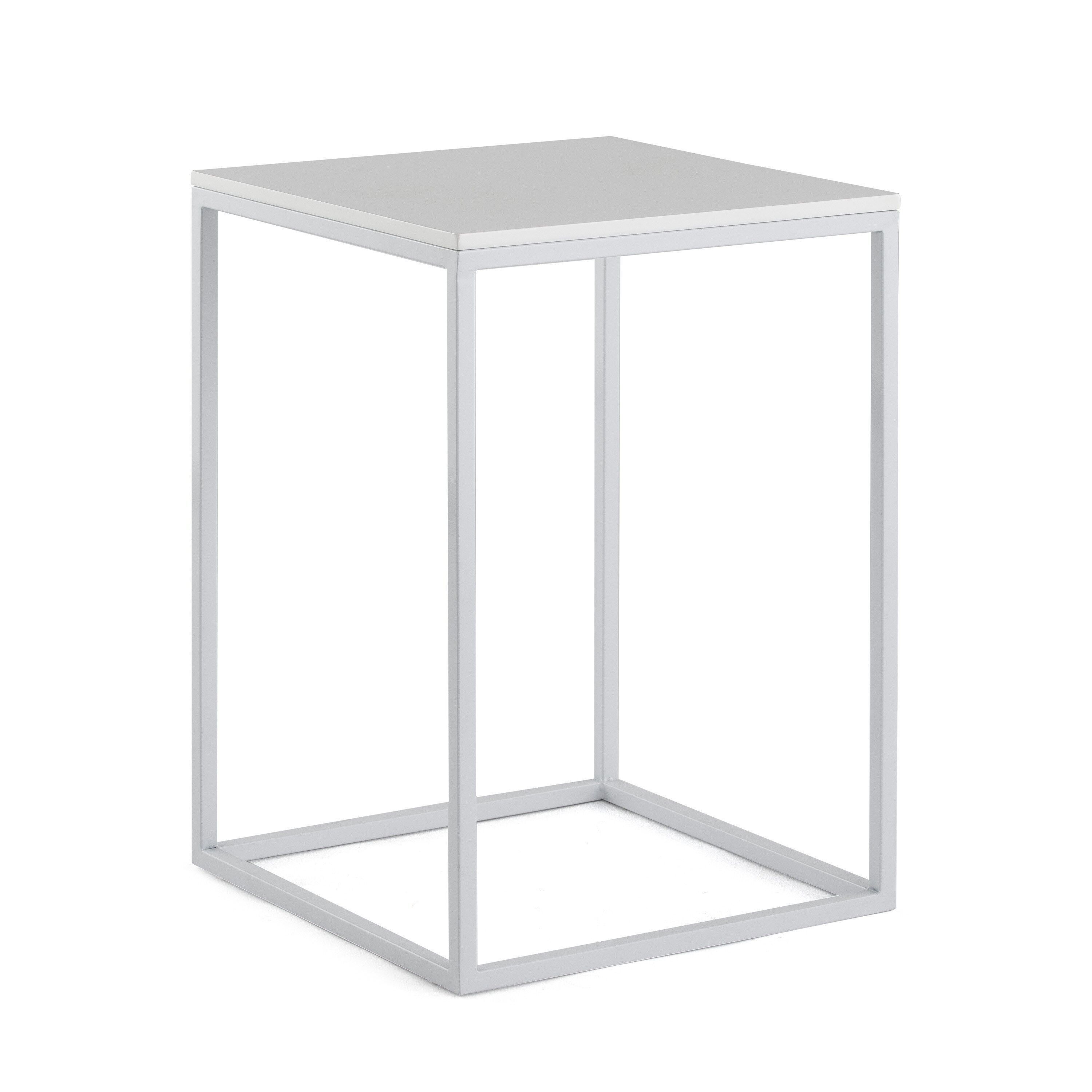 TAVOLINO 48X48X70 METALLO BIANCO/MDF BIANCO TH7765701