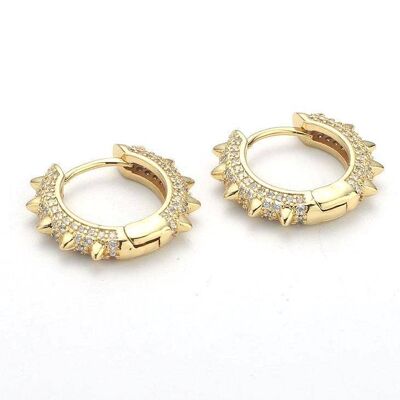 Coco Luxe Spike Pave Huggie Earrings