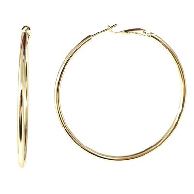 Add A Charm Plain Gold Hoop Earrings