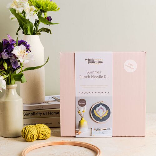 Summer floral beginner punch needle kit | Modern DIY craft kit