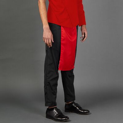 Red Deconstructed One-Sleeve Shirt