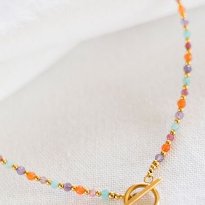 Collier Indira – Multi-pierres couleurs pastel