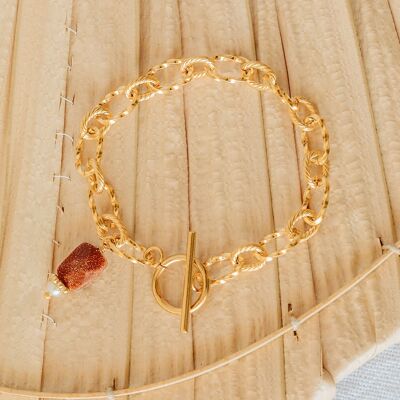 Bracelet Suzie – Pierre de soleil ocre