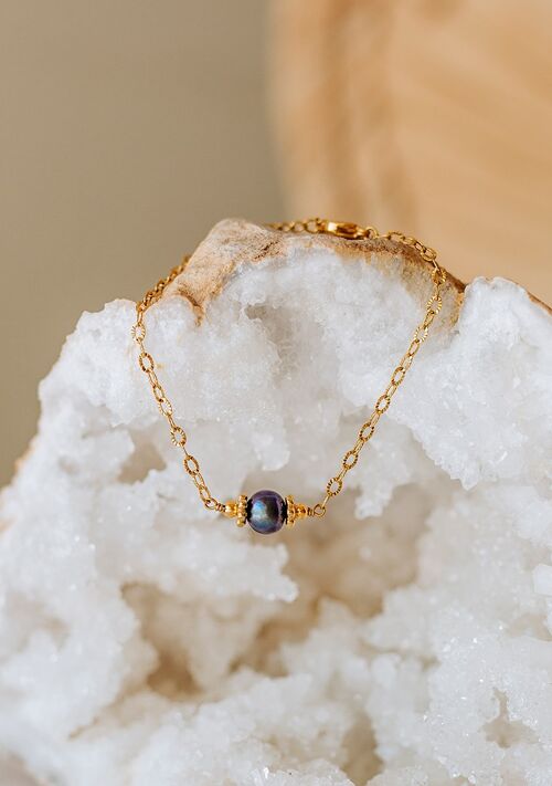 Bracelet Osiris – Perles d’eau douce grise