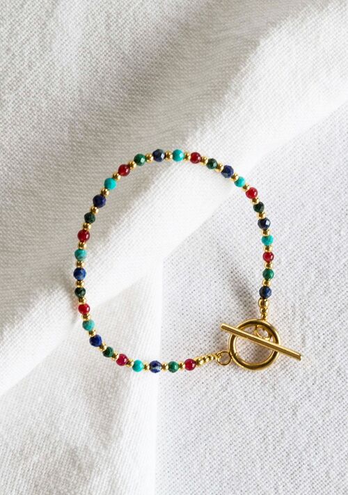 Bracelet Indira – Multi-pierres couleurs vives
