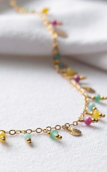 Collier Léna – Multi-pierres couleurs pastel 3