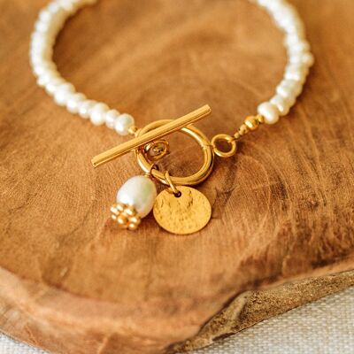 Bracelet Nejma – Perles d’eau douce blanches