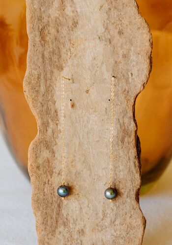 Boucles Alba – Perles d’eau douce grises 1