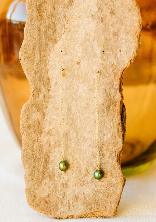 Boucles Alba – Perles d’eau douce vertes