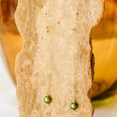 Boucles Alba – Perles d’eau douce vertes