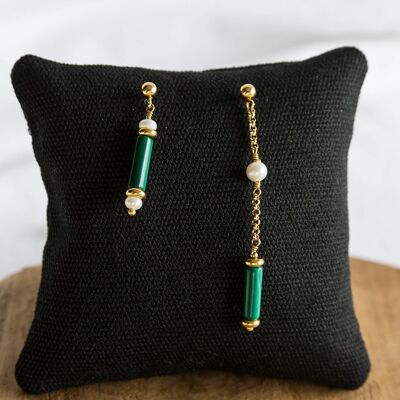 Boucles d’oreille Isa – Malachite