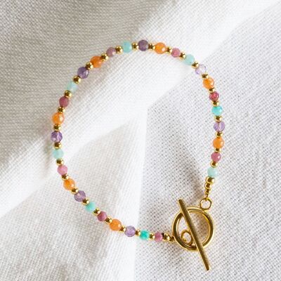 Bracelet Indira – Multi-pierres couleurs pastel