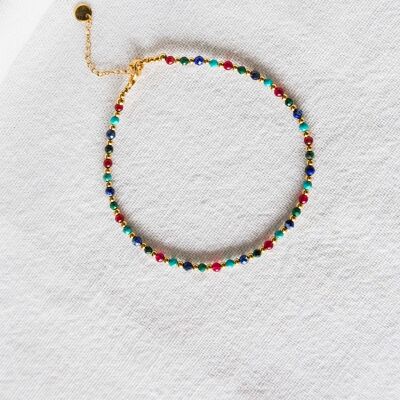 Chaine de cheville Indira – Multi-pierres couleurs vives