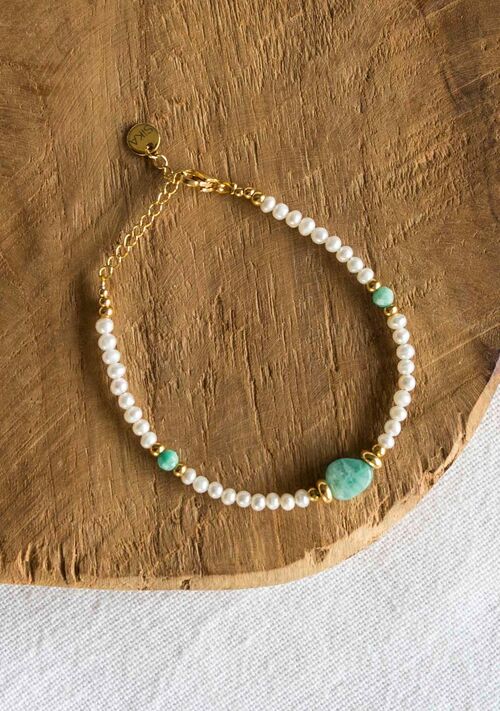 Bracelet Naïla – Amazonite & Perles d’eau douce