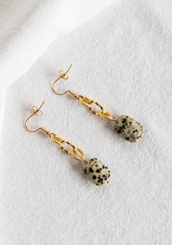 Boucles d’oreilles Max – Jaspe dalmatien 1