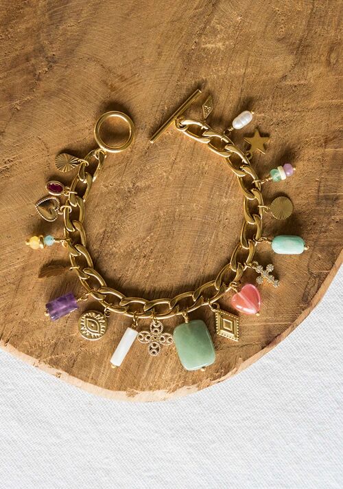 Bracelet Suerte – Multi-pierres couleurs pastel