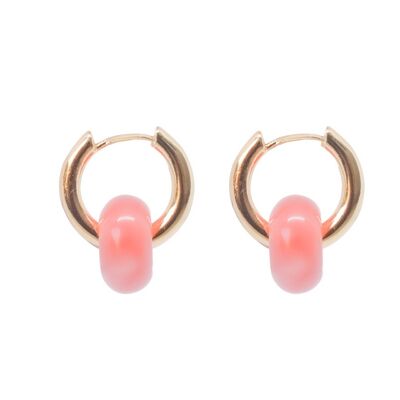 Round rose quartz earrings