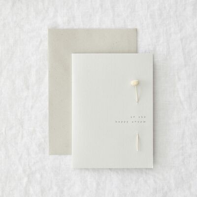 Happy couple - Threaded dried flower wedding greeting card