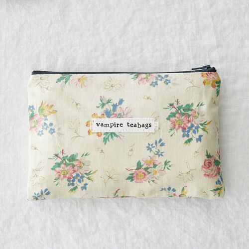 Vampire teabags - Feminine product vintage fabric zip pouch