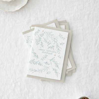 Lot de 4 cartes de vœux de Noël à planter en graines