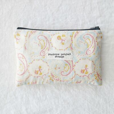 Produit féminin - pochette zippée en tissu vintage fait main