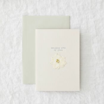 Envoi d'amour - Vraie carte de voeux de fleurs pressées