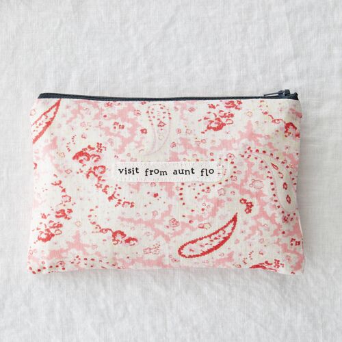 Aunt Flo - Feminine product vintage fabric zip