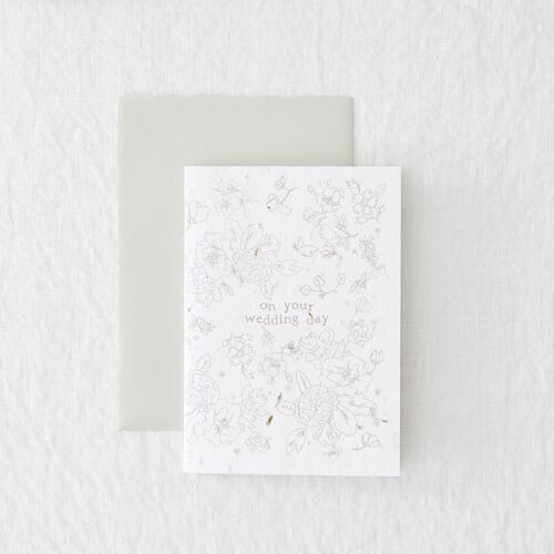 Wedding Day - Love plantable seed flower card