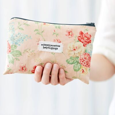 Miscellaneous belongings - one off vintage fabric zip pouch