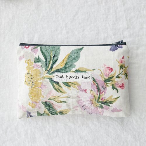 Bloody time - Feminine product vintage fabric zip pouch