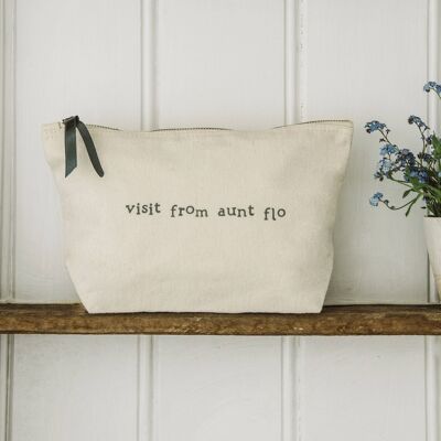 Bolsa de algodón con cremallera para productos femeninos - Visita de la tía Flo