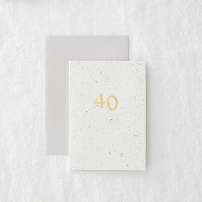 40 Hop Foil - Tarjeta de felicitación de cumpleaños ecológica