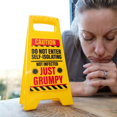 Self-Isolating' Desk Warning Sign