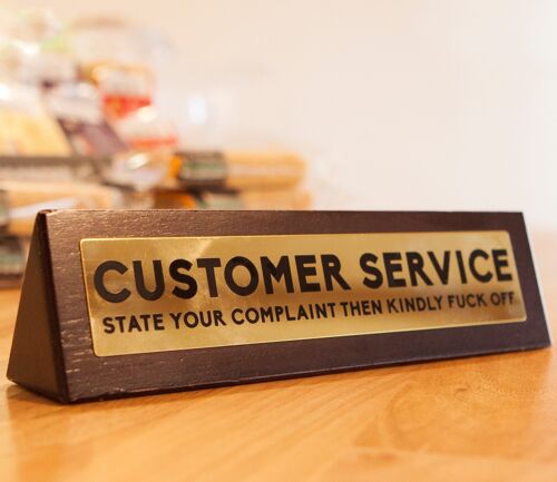 Customer Service' Wooden Desk Sign
