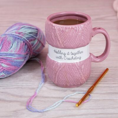 Holding It Together' Crochet Mug