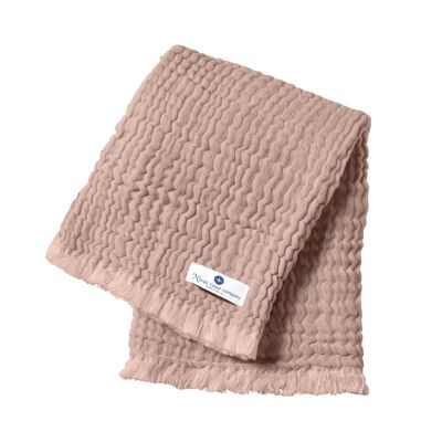 Muslin blanket fringes dusty pink