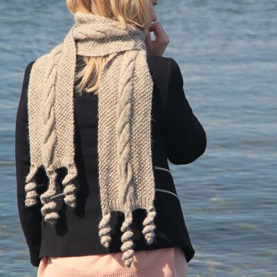 Cable Scarf Knitting Kit with Corkscrew Toggles Any Colour