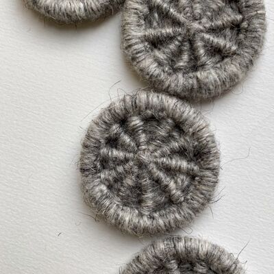 Hand-stitched Button Kit Seal Grey Large Button 35mm
