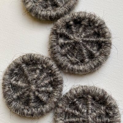Hand-stitched Button Kit Slate Grey Large Button 35mm