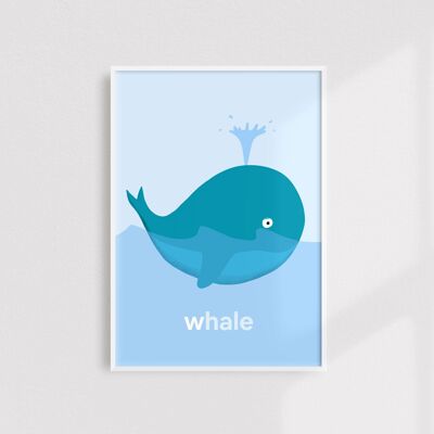 Whale print - A5