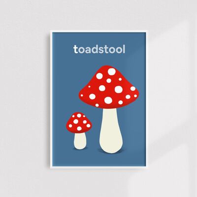 Toadstool print - A5