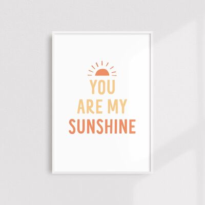 You are my sunshine print - A4 - Blue