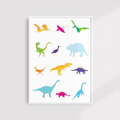 Dinosaurs print - A4