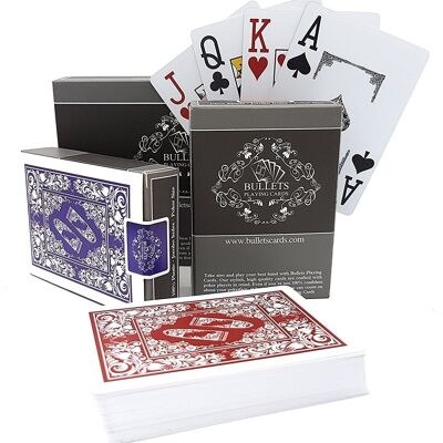 Bullets Playing Cards - Pokerkarten aus Plastik, Poker-Size, Doppelpack, Jumbo Index, 2 Eckzeichen